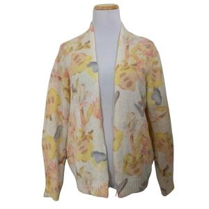 Bartolini Cardigan Sweater Floral Mohair Alpaca Womens M Italian Colorful Open